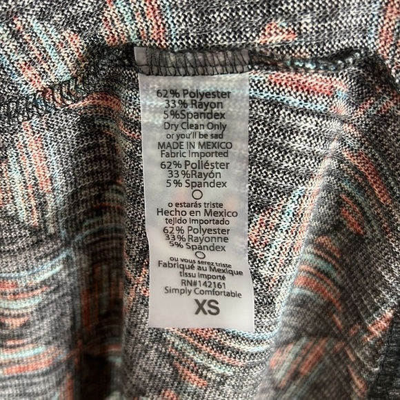 LulaRoe Sarah Multicolor Cardigan Sweater XS - Picture 5 of 6